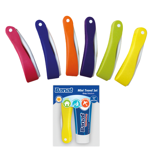 Banat Mini Travel Toothbrush and Toothpaste Set