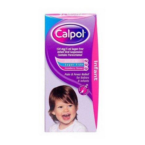 Calpol Infant Oral Suspension Sugar Free Strawberry Flavour 140ml