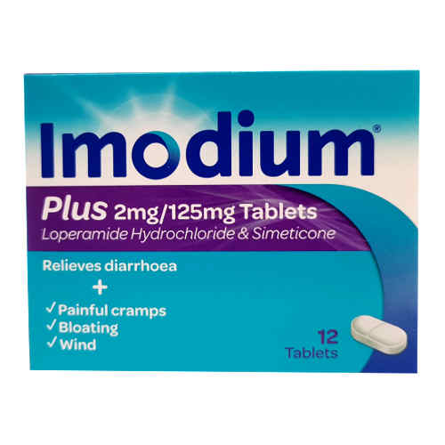 Imodium Plus 2mg/125mg Tablets 12 Pack
