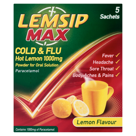 Lemsip Max Cough and Cold Lemon Flavour 5 Sachets