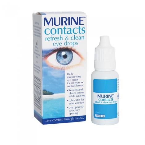 Murine Contacts Refresh and Clean Eye Drops 15ml
