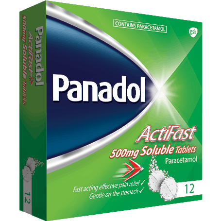 Panadol Actifast Soluble Effervescent Tablets 12 pack
