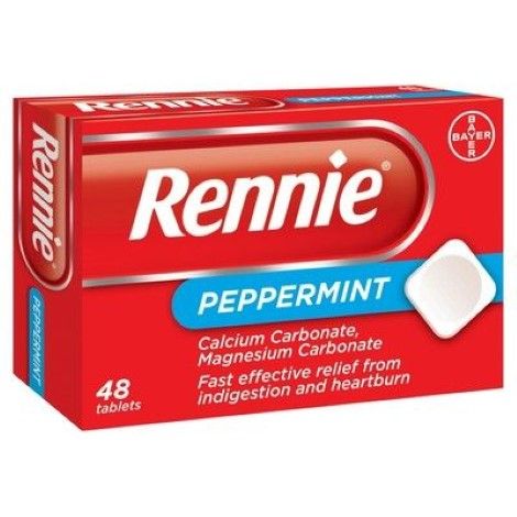 Rennie Chewable Tablets Peppermint Flavour 48 Pack