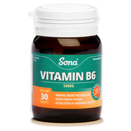 Sona B6 Vitamin 50mg Capsules 30 Pack