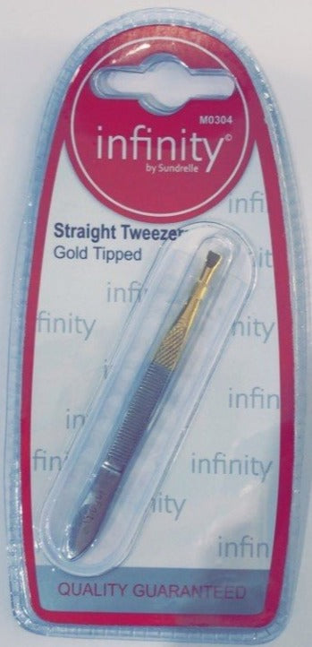 Infinity Gold Tipped Straight Tweezers