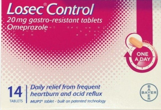 Losec Control 20mg Gastro-Resistant Tablets 14 Pack