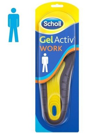 Scholl Gelactive Men's Shock Proof Gel Insoles For Work 1 Pair