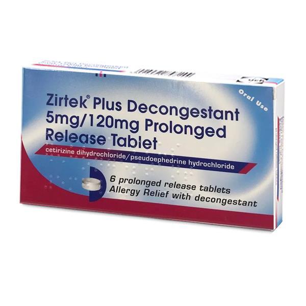 Zirtek Plus Decongestant Tablets 6 Pack