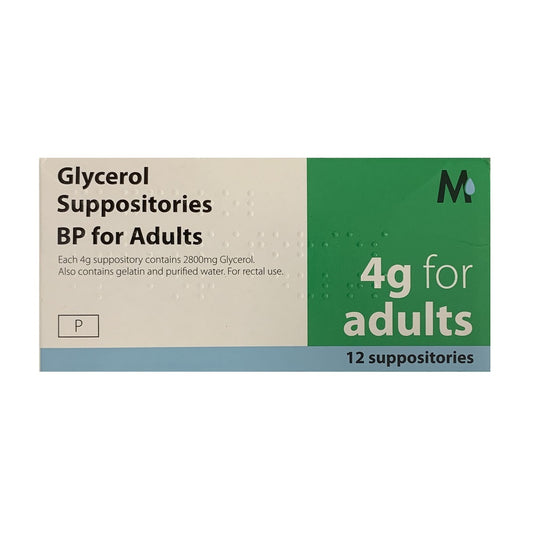 Glycerol Suppositories BP for Adults 12 Pack