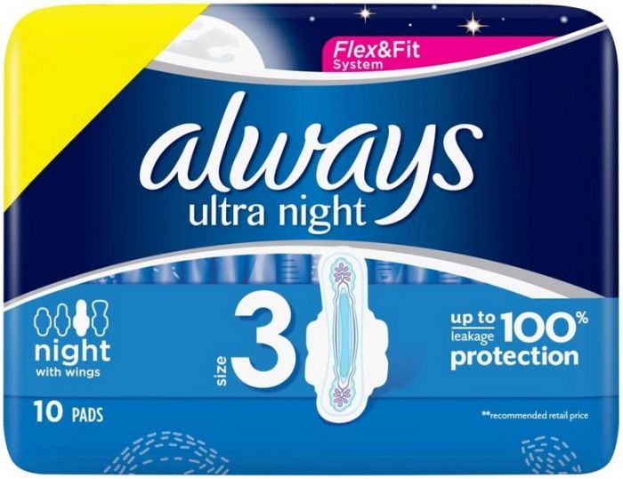 Always Ultra Night Pads 10 Pack