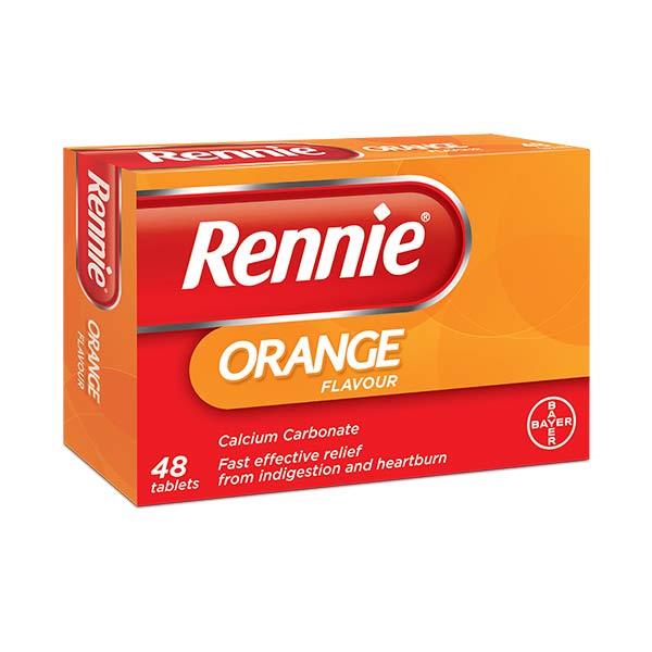 Rennie Chewable Tablets Orange Flavour 48 Pack