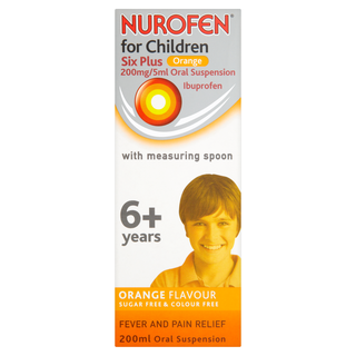 Nurofen For Children Oral Suspension 6 Years + 200ml Orange Flavour