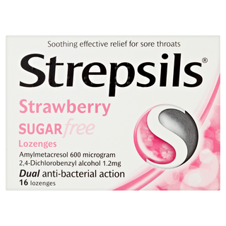 Strepsils Lozenges Strawberry Sugar Free 24 Pack