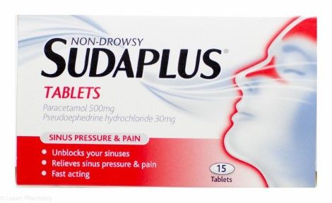 Sudaplus Decongestant & Pain Relief Tablets 15 Pack