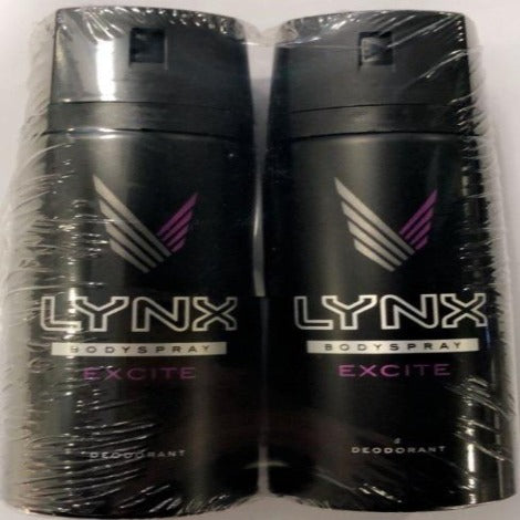 Lynx Body Spray Excite 150ml Deodorant Twin Pack